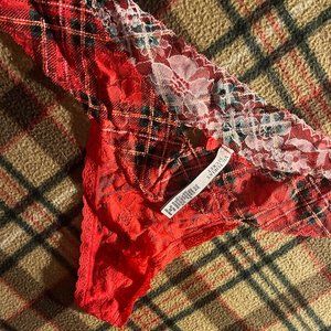 Victoria's Secret red plaid XL thong